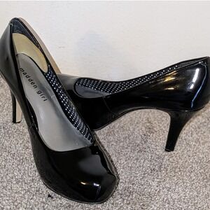 Madden Girl Getta Black Patent Platform Pumps Stiletto Heels Size 7.5